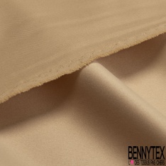 Satin polyester lourd uni beige doré