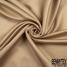 Satin polyester lourd uni beige doré