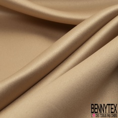 Satin polyester lourd uni beige doré